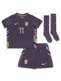 England Phil Foden #11 Replika Borta Kläder Barn EM 2024 Kortärmad (+ byxor)